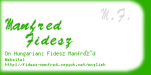 manfred fidesz business card